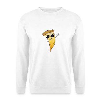 Dab Pizza - Unisex Pullover - Weiß - Vorne - Alina (178cm) & Michal (187cm)
