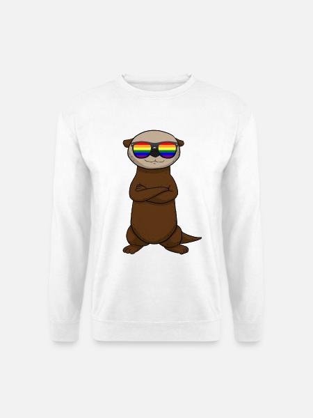 LGBT Sunglasses Otter Tier LGBTQ Sonnebrille - Unisex Pullover - Weiß