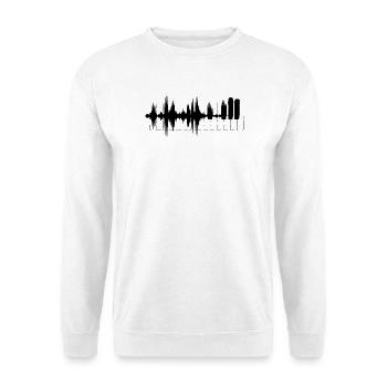 Klavier, Tastaturtasten. Klaviertag. Musik. - Unisex Pullover - Weiß - Vorne - Alina (178cm) & Michal (187cm)
