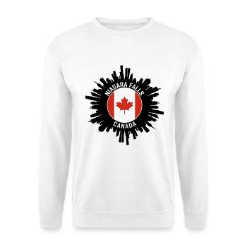 Niagara Falls Skyline Kanada Flagge Reisesouvenir - Unisex Pullover - Weiß - Vorne - Alina (178cm) & Michal (187cm)
