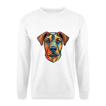 Berger De Beauce Hunderasse Aquarell Illustration - Unisex Pullover - Weiß - Vorne - Alina (178cm) & Michal (187cm)