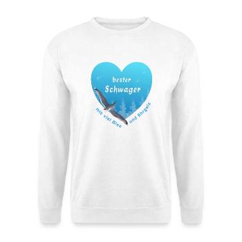 bester Schwager - Unisex Pullover - Weiß - Vorne - Alina (178cm) & Michal (187cm)