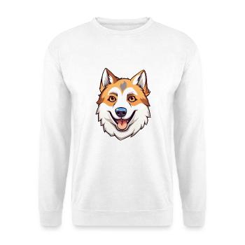 Shikoku Hunderasse Cartoon Kawaii Illustration - Unisex Pullover - Weiß - Vorne - Alina (178cm) & Michal (187cm)