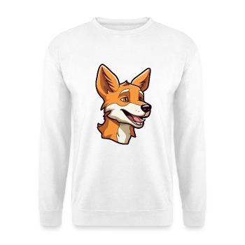 Dingo Hunderasse Cartoon Kawaii Illustration - Unisex Pullover - Weiß - Vorne - Alina (178cm) & Michal (187cm)