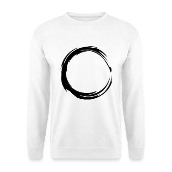 Kreis Symbol Schwarz Bürste - Unisex Pullover - Weiß - Vorne - Alina (178cm) & Michal (187cm)