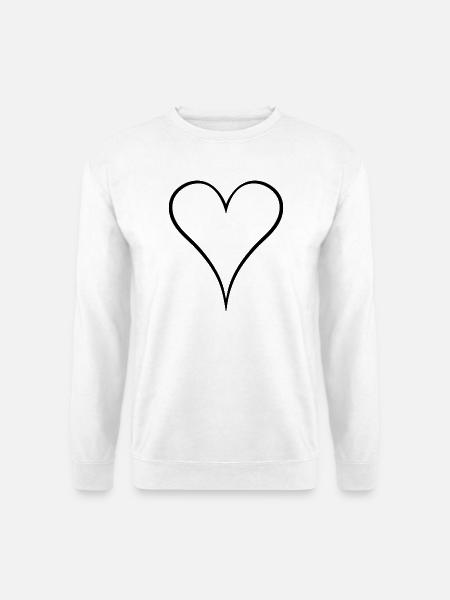 Herz Design neu Schwarz - Unisex Pullover - Weiß