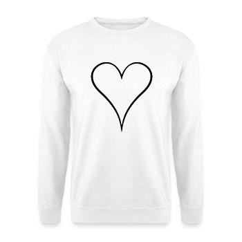 Herz Design neu Schwarz - Unisex Pullover - Weiß - Vorne - Alina (178cm) & Michal (187cm)