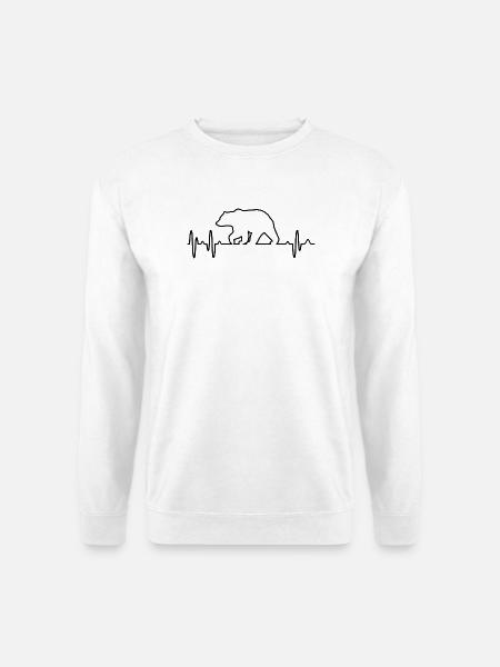 Bär EKG - Unisex Pullover - Weiß