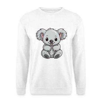 Koala-Karikatur-Kawaii-Aquarell-Illustration - Unisex Pullover - Weiß - Vorne - Alina (178cm) & Michal (187cm)