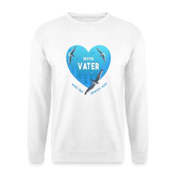 bester Vater - Unisex Pullover - Weiß - Vorne - Alina (178cm) & Michal (187cm)