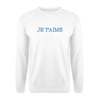 ICH LIEBE DICH. ICH HABE GERADE GEHEIRATET. Junggesellinnenabschied. VALENTINSTAG - Unisex Pullover - Weiß - Vorne - Alina (178cm) & Michal (187cm)