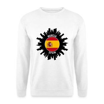 Murcia Skyline Spanien Flagge Reise Souvenir - Unisex Pullover - Weiß - Vorne - Alina (178cm) & Michal (187cm)