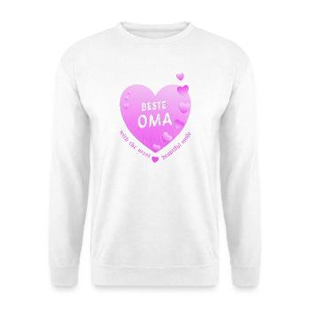 beste Oma - Unisex Pullover - Weiß - Vorne - Alina (178cm) & Michal (187cm)