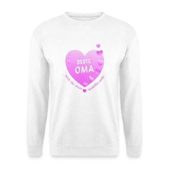 beste Oma - Unisex Pullover - Weiß - Vorne - Alina (178cm) & Michal (187cm)