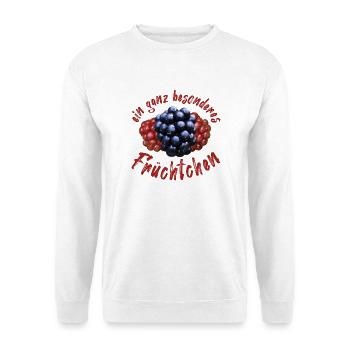 Früchtchen Brombeeren Beeren - Unisex Pullover - Weiß - Vorne - Alina (178cm) & Michal (187cm)