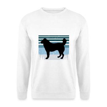 Bucovina Schäferhund Liebe Silhouette Retro Sonnenuntergang - Unisex Pullover - Weiß - Vorne - Alina (178cm) & Michal (187cm)