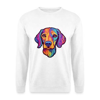 Braque Auvergne Hunderasse Cartoon Kawaii Illustrat - Unisex Pullover - Weiß - Vorne - Alina (178cm) & Michal (187cm)
