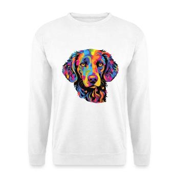 Lockig beschichteter Retriever Hund Rasse Aquarell Cartoo - Unisex Pullover - Weiß - Vorne - Alina (178cm) & Michal (187cm)