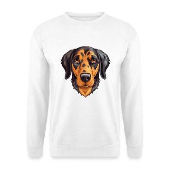 Amerikanischer Leopardenhund Hunderasse Aquarell Cartoo - Unisex Pullover - Weiß - Vorne - Alina (178cm) & Michal (187cm)