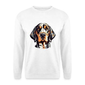 Amerikanischer Leopardenhund Hunderasse Aquarell Cartoo - Unisex Pullover - Weiß - Vorne - Alina (178cm) & Michal (187cm)