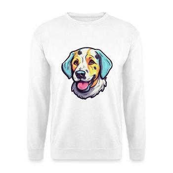Akbash Hunderasse Aquarell Karikatur Kawaii Colorfu - Unisex Pullover - Weiß - Vorne - Alina (178cm) & Michal (187cm)
