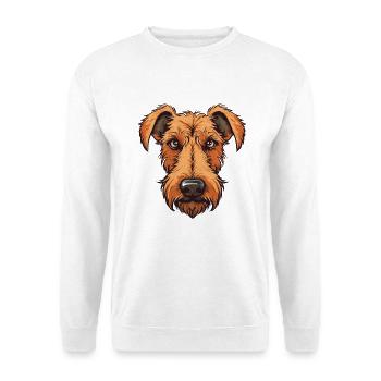 Irish Terrier Hunderasse Aquarell Karikatur Kawaii - Unisex Pullover - Weiß - Vorne - Alina (178cm) & Michal (187cm)