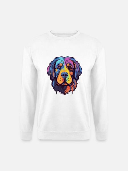 Neufundländer Hunderasse Aquarell Karikatur Kawaii C - Unisex Pullover - Weiß