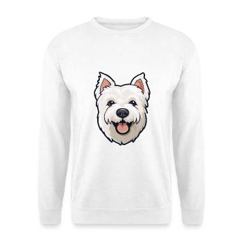 West Highland White Terrier Hunderasse Aquarell C - Unisex Pullover - Weiß - Vorne - Alina (178cm) & Michal (187cm)