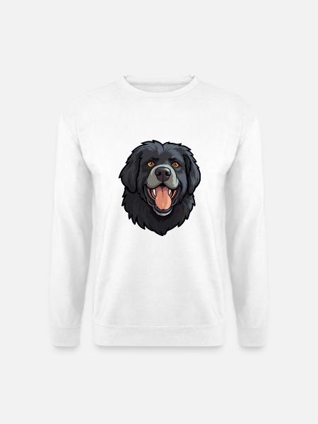 Neufundländer Hunderasse Aquarell Karikatur Kawaii C - Unisex Pullover - Weiß
