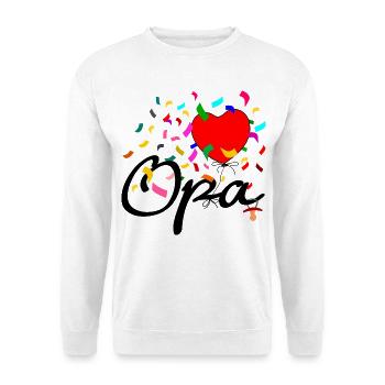Opa Konfetti - Unisex Pullover - Weiß - Vorne - Alina (178cm) & Michal (187cm)