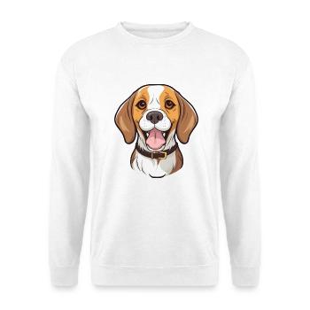 Beagle Hund Rasse Aquarell Cartoon Kawaii Clipart - Unisex Pullover - Weiß - Vorne - Alina (178cm) & Michal (187cm)