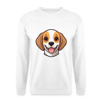 Beagle Hund Rasse Aquarell Cartoon Kawaii Clipart - Unisex Pullover - Weiß - Vorne - Alina (178cm) & Michal (187cm)