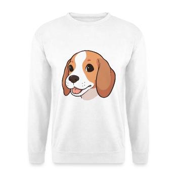 Beagle Hund Rasse Aquarell Cartoon Kawaii Clipart - Unisex Pullover - Weiß - Vorne - Alina (178cm) & Michal (187cm)