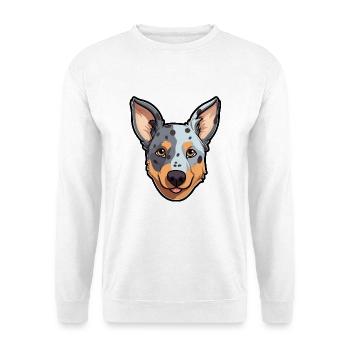St Miguel Cattle Dog Rasse Cartoon Kawaii Illustra - Unisex Pullover - Weiß - Vorne - Alina (178cm) & Michal (187cm)