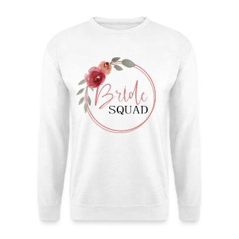 Bride Squad - Braut Squad - Unisex Pullover - Weiß - Vorne - Alina (178cm) & Michal (187cm)
