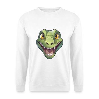 Anakonda Niedlich Glücklich Kawaii Cartoon Clipart Tier - Unisex Pullover - Weiß - Vorne - Alina (178cm) & Michal (187cm)