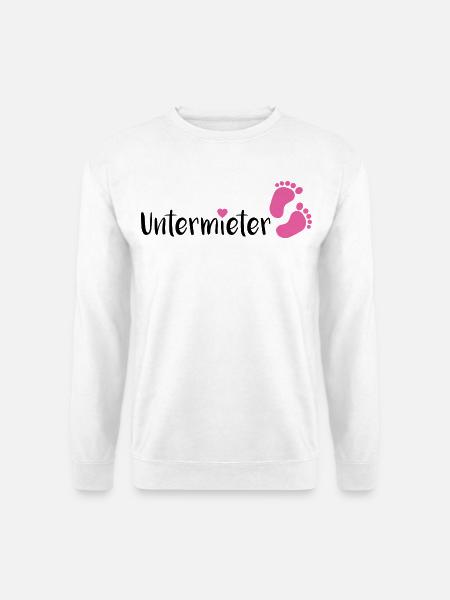 Untermieter Babybauch schwanger Geschenk Mädchen - Unisex Pullover - Weiß