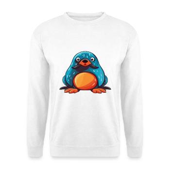 Maulwurf buntes Aquarell Cartoon Kawaii Tier - Unisex Pullover - Weiß - Vorne - Alina (178cm) & Michal (187cm)