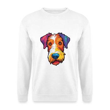 Draht Foxterrier Hunderasse Cartoon Kawaii Illustra - Unisex Pullover - Weiß - Vorne - Alina (178cm) & Michal (187cm)