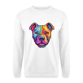 Staffordshire Bullterrier Hunderasse Karikatur Kawai - Unisex Pullover - Weiß - Vorne - Alina (178cm) & Michal (187cm)
