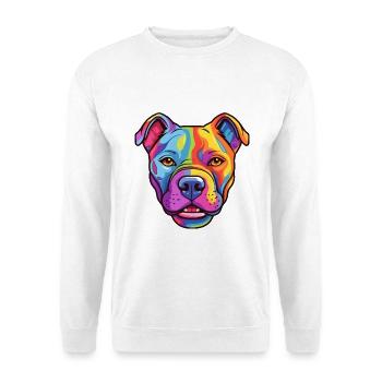Staffordshire Bullterrier Hunderasse Karikatur Kawai - Unisex Pullover - Weiß - Vorne - Alina (178cm) & Michal (187cm)