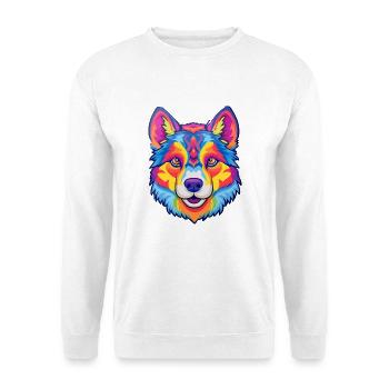Shikoku Hunderasse Cartoon Kawaii Illustration - Unisex Pullover - Weiß - Vorne - Alina (178cm) & Michal (187cm)