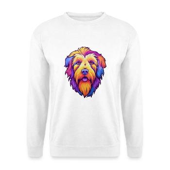Pyrenäen-Schäferhund-Rasse Cartoon Kawaii Illustration - Unisex Pullover - Weiß - Vorne - Alina (178cm) & Michal (187cm)