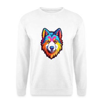 Nördliche Inuit Hunderasse Cartoon Kawaii Illustrati - Unisex Pullover - Weiß - Vorne - Alina (178cm) & Michal (187cm)