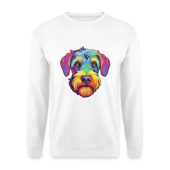 Mittelschnauzer Hunderasse Cartoon Kawaii Illustrat - Unisex Pullover - Weiß - Vorne - Alina (178cm) & Michal (187cm)