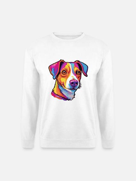 Jack Russell Terrier Hunderasse Cartoon Kawaii Illu - Unisex Pullover - Weiß