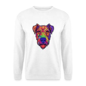 Irish Terrier Hunderasse Cartoon Kawaii Illustration - Unisex Pullover - Weiß - Vorne - Alina (178cm) & Michal (187cm)