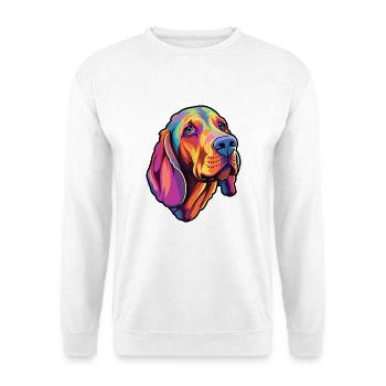 Lettische Jagdhunderasse Cartoon Kawaii Illustration - Unisex Pullover - Weiß - Vorne - Alina (178cm) & Michal (187cm)