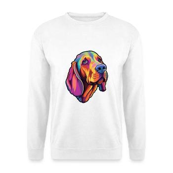 Lettische Jagdhunderasse Cartoon Kawaii Illustration - Unisex Pullover - Weiß - Vorne - Alina (178cm) & Michal (187cm)