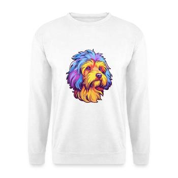 Lowchen Hunderasse Cartoon Kawaii Illustration - Unisex Pullover - Weiß - Vorne - Alina (178cm) & Michal (187cm)